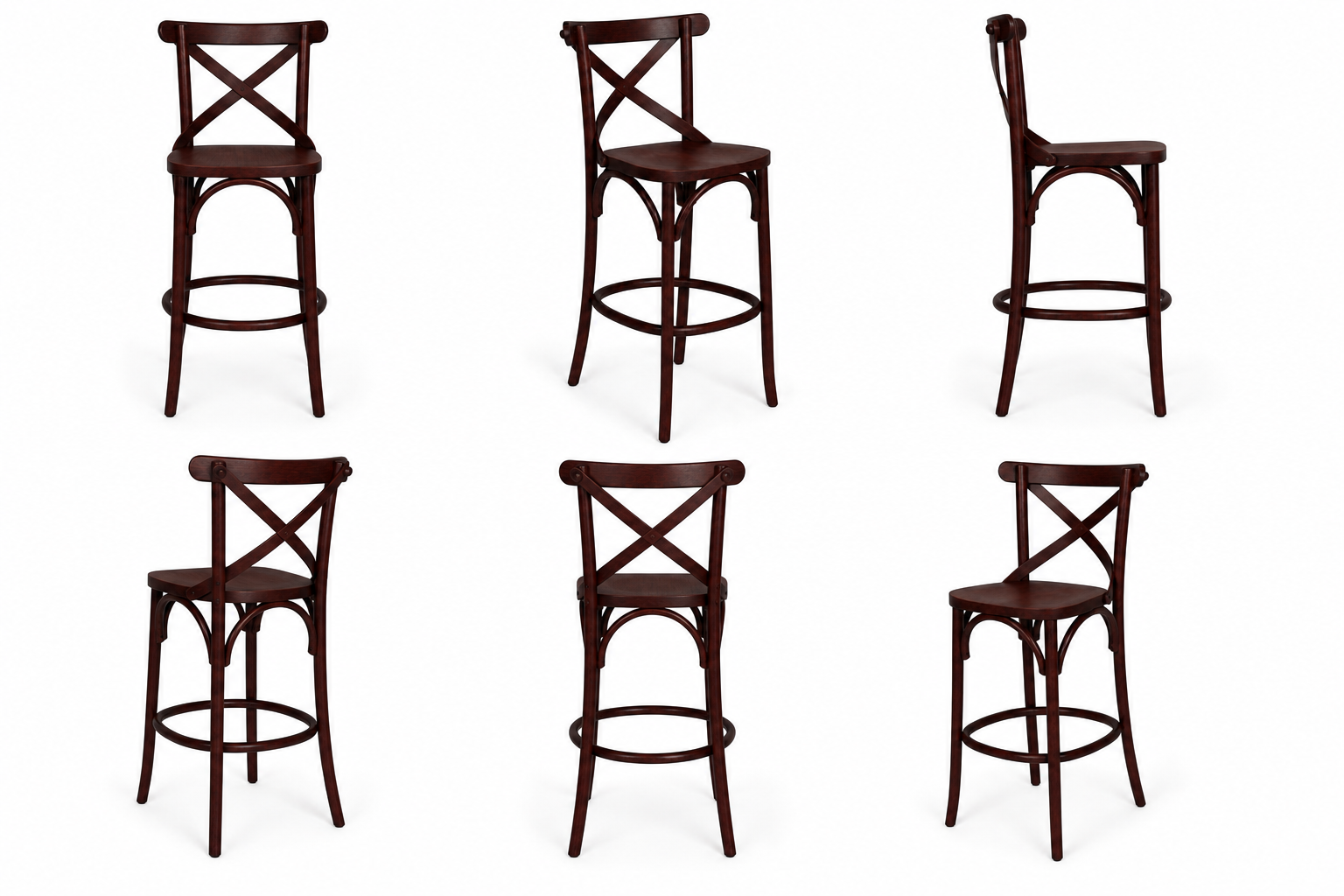 Banqueta Camélia com Assento Anatômico cor Castanho Mogno - Imagem 2