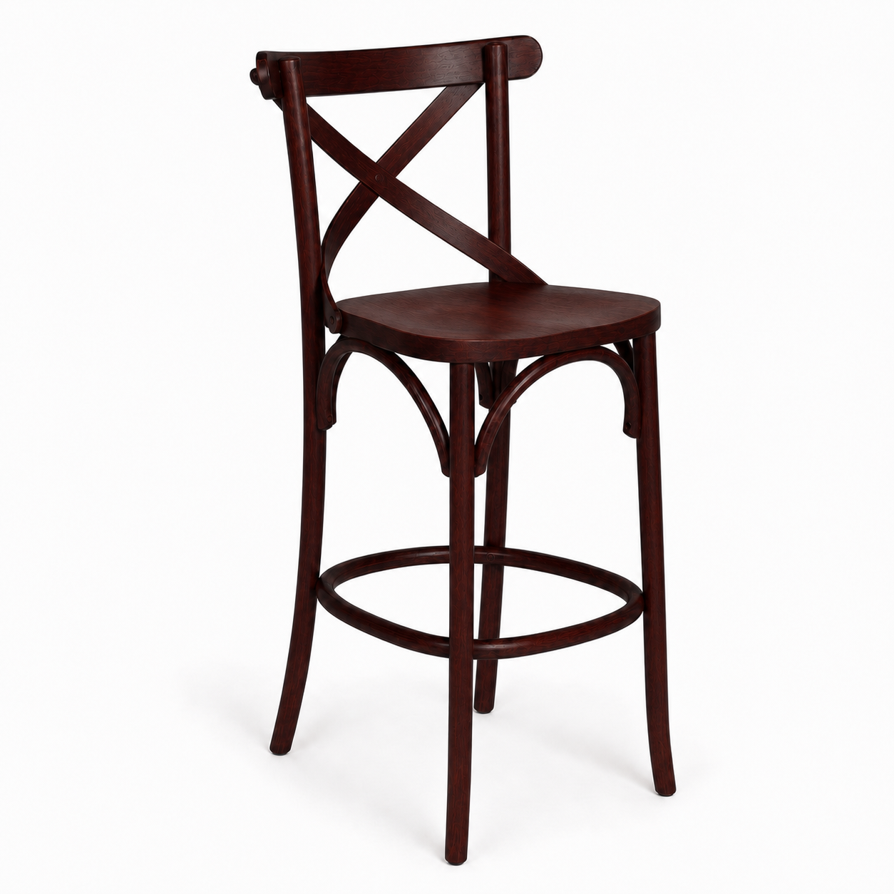 Banqueta Camélia com Assento Anatômico cor Castanho Mogno