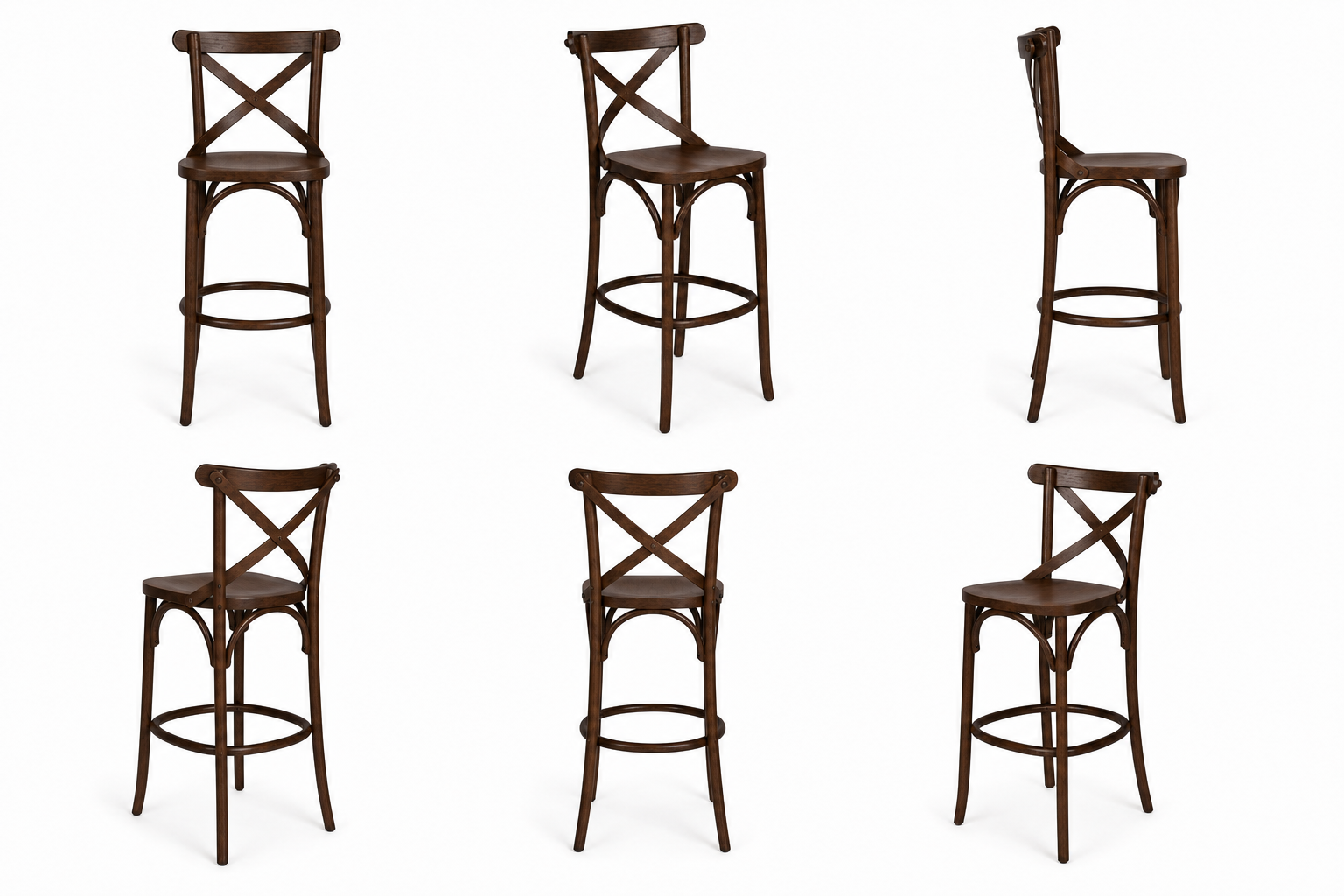 Banqueta Camélia com Assento Anatômico cor Imbuia - Imagem 2