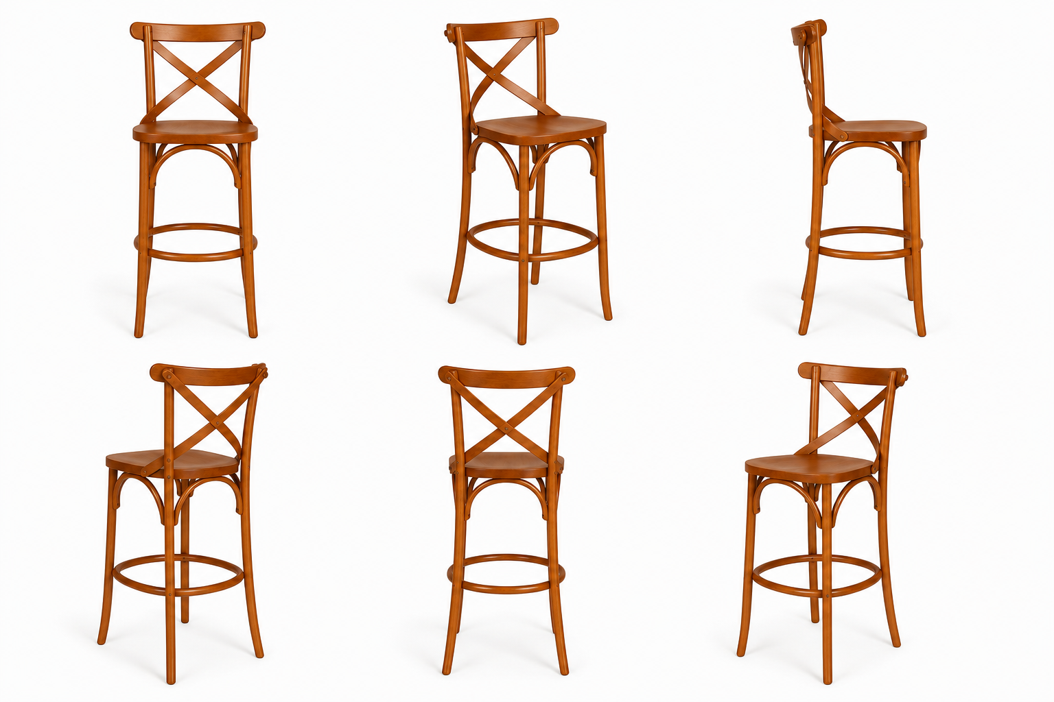 Banqueta Camélia com Assento Anatômico cor Castanho Mogno - Imagem 2