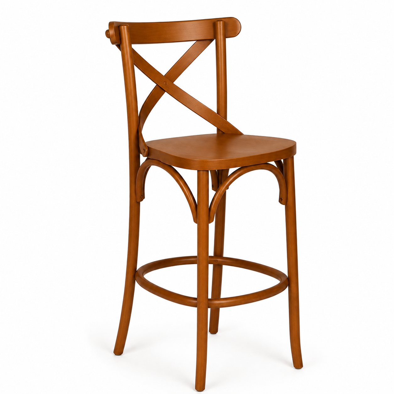 Banqueta Camélia com Assento Anatômico cor Castanho Mogno